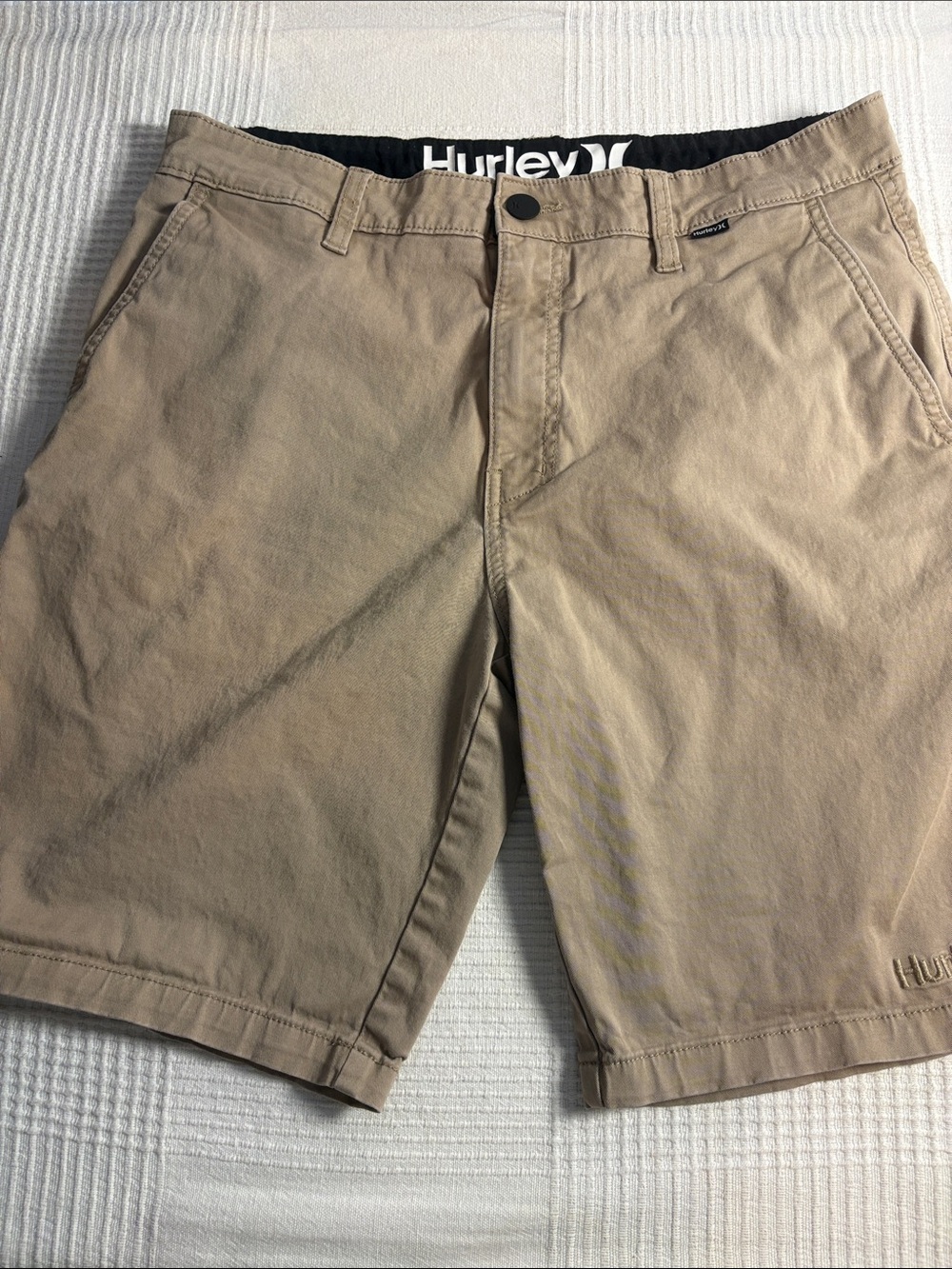 Hurley Men's Khaki Flat Front Shorts